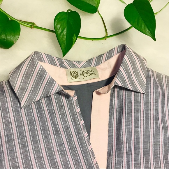 Tatum & Olivia Canadian Designer Stripe Shirtdress - Picture 2 of 8